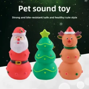 2025 Christmas Series Dog Chew Toy Santa Claus Elk Interesting Molar Tooth Cleaning Natural Latex Christmas Decor Pet Supplies