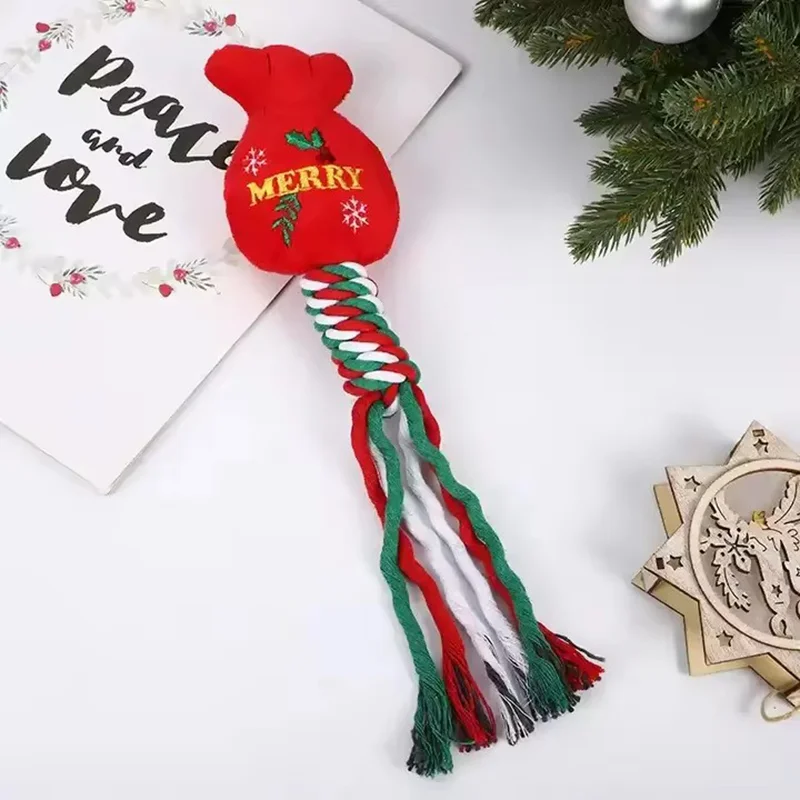 Christmas Pet Chew Toys Dog Rope Toy Puppy Chew Training Toy for Christmas Dog Puppy Pets Chewing Playing Dog Squeakey Chew Toys - Image 9