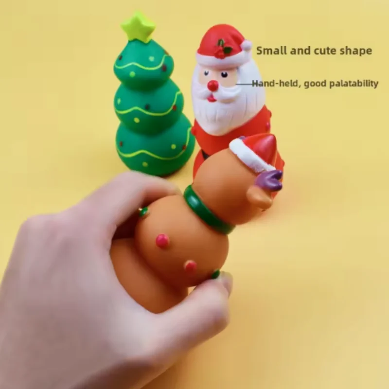 2025 Christmas Series Dog Chew Toy Santa Claus Elk Interesting Molar Tooth Cleaning Natural Latex Christmas Decor Pet Supplies - Image 5