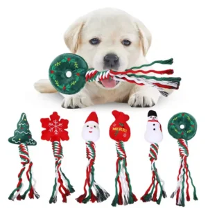 Christmas Pet Chew Toys Dog Rope Toy Puppy Chew Training Toy for Christmas Dog Puppy Pets Chewing Playing Dog Squeakey Chew Toys